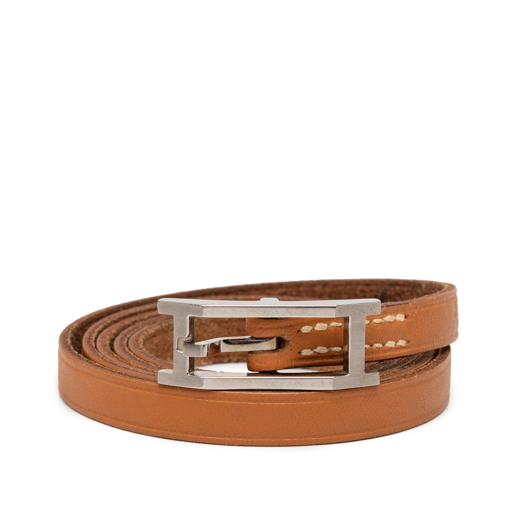 Pre-Loved Hermes Leather Behapi Double Tour Bracelet - Picture 1 of 6